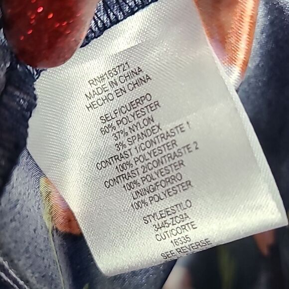 Macy's NWT Woman's Navy Floral Lace Up Formal Corset Prom Dress Homecoming Party - Picture 12 of 14